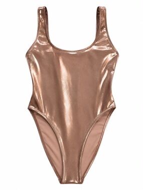 Metallic Rose Gold skims Swimsuit